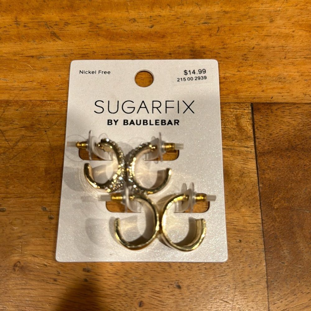 Sugarfix by Baublebar Nickel Free 2 Pairs of Gold Tone Earrings - Picture 2 of 4